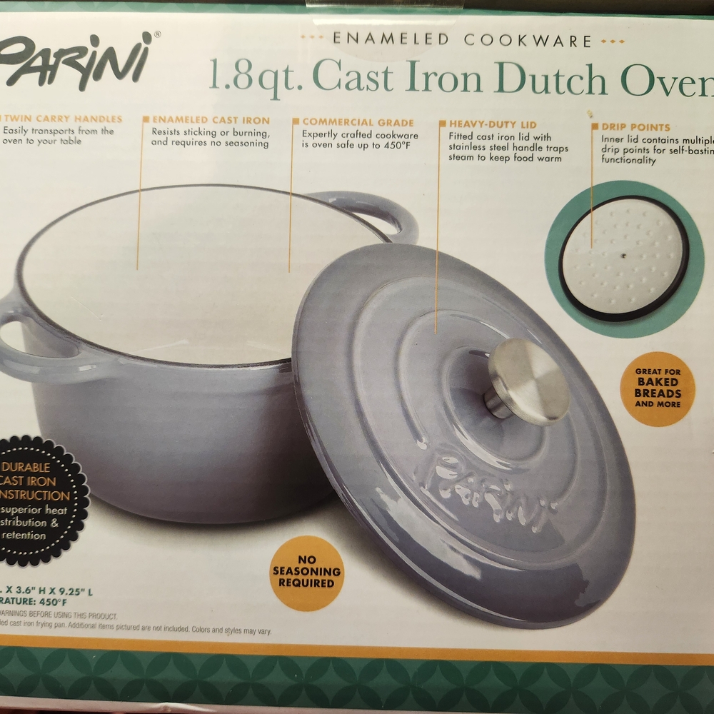 Gray Cast Iron Dutch Oven